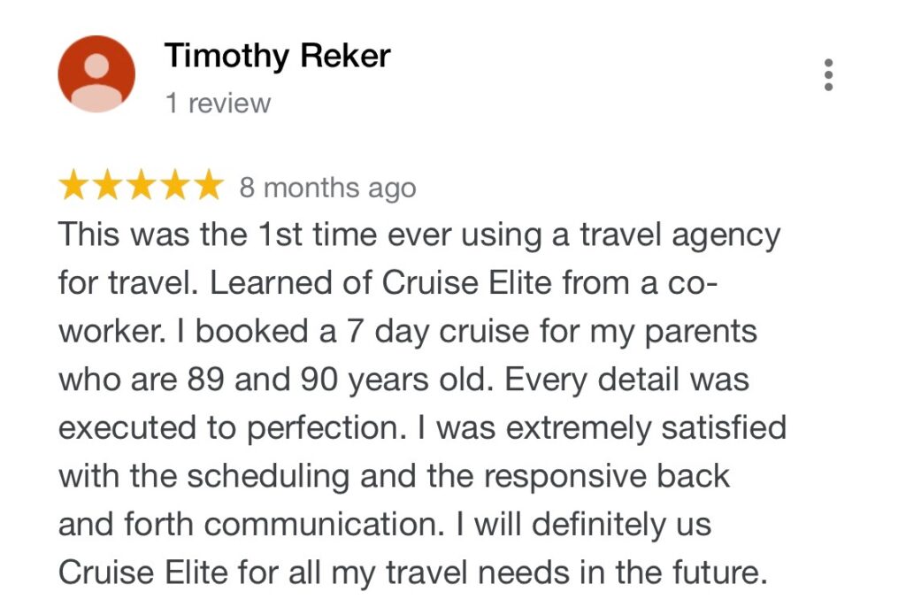 travel agent reviews examples