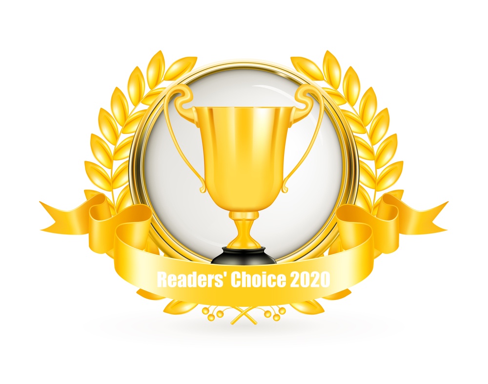 Winner golden emblem for Readers' Choice Award